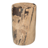 Brown and black petrified wood side table H35 D27 - 3333