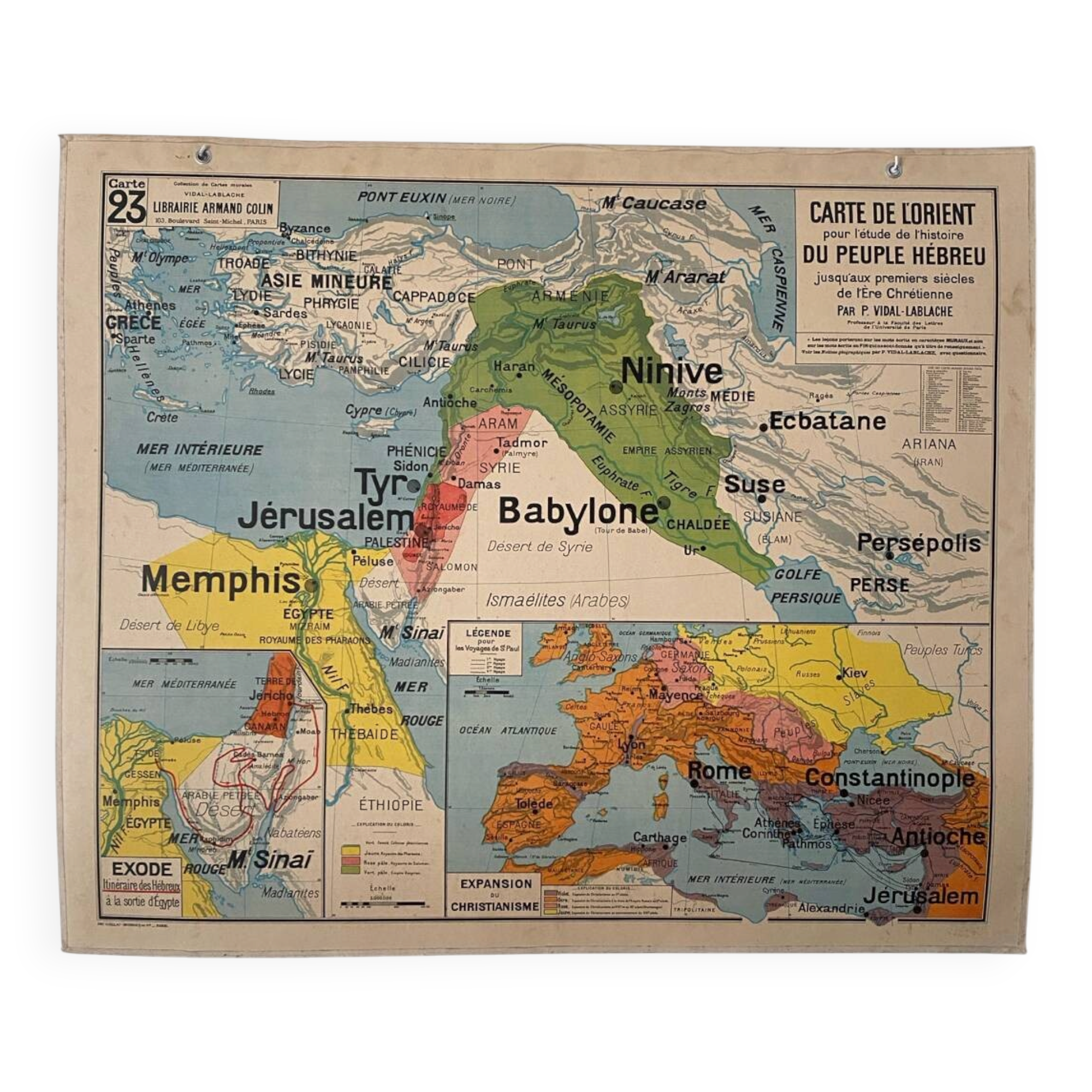 School map Vidal-Lablache No. 23 Palestine COLLECTOR