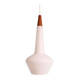 Scandinavian suspension in satin white opaline, 1960.
