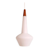 Suspension scandinave en opaline blanche satinée, 1960
