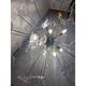Murano Glass Sputnik Chandelier in Gold 24 Karat and Clear Butterfly
