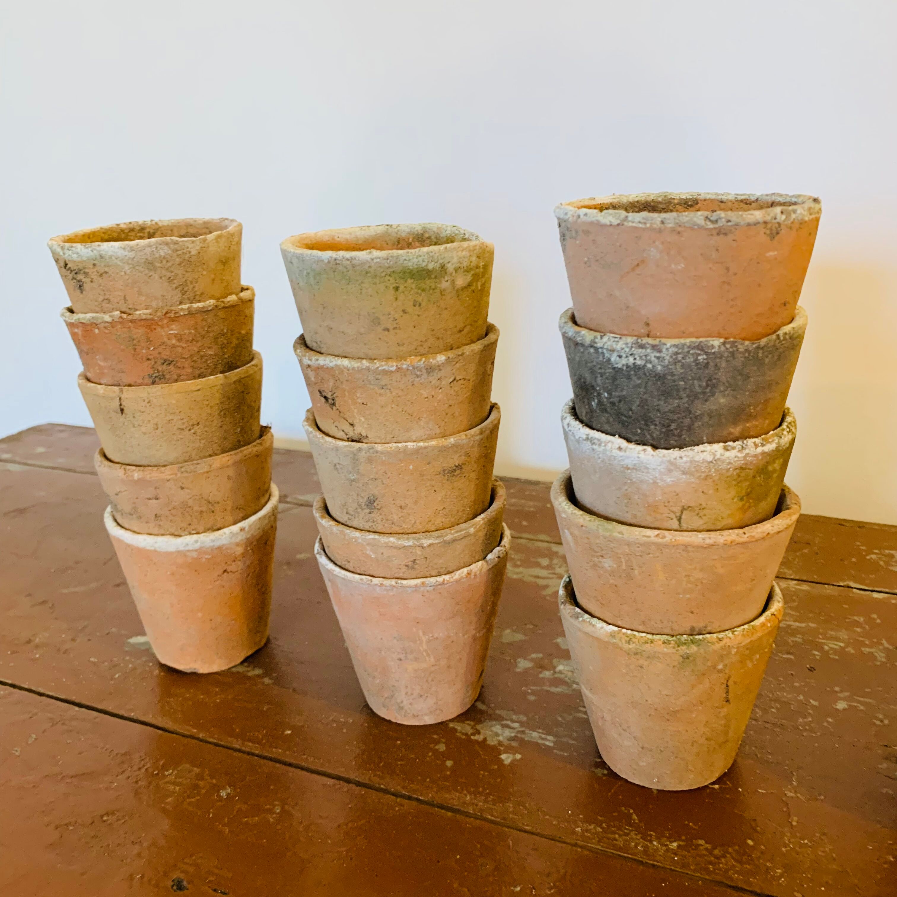 Lot of 30 terracotta pots circa 1930 graineterie