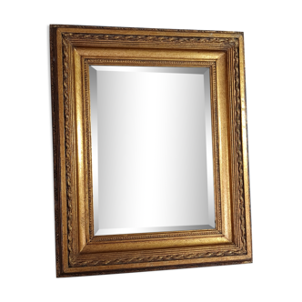 Old mirror beveled frame louis xvi style gilded stucco wood 58x48,5 cm sb