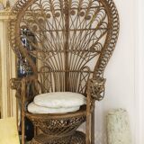 Armchair Emmanuelle Peacock Rattan