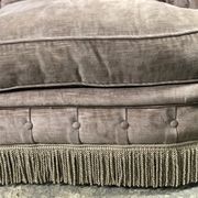 vintage velvet taupe sofa 70's style