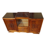 Solid walnut sideboard with small display cabinet