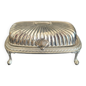 Beurrier en métal argenté