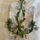 Pair of porcelain flower wall lights