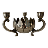 3-light candle holder and flower pick, 80s