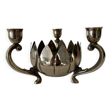 3-light candle holder and flower pick, 80s