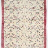 7x9 Yellow & Burgundy Floral Turkish Vintage Rug, 216x281Cm
