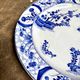 Round flat dish Creil & Montereau in blue ironstone, "Japan" service