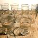 Lot de 9 verres à liserets dorés en verre soufflé