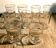Lot de 9 verres à liserets dorés en verre soufflé