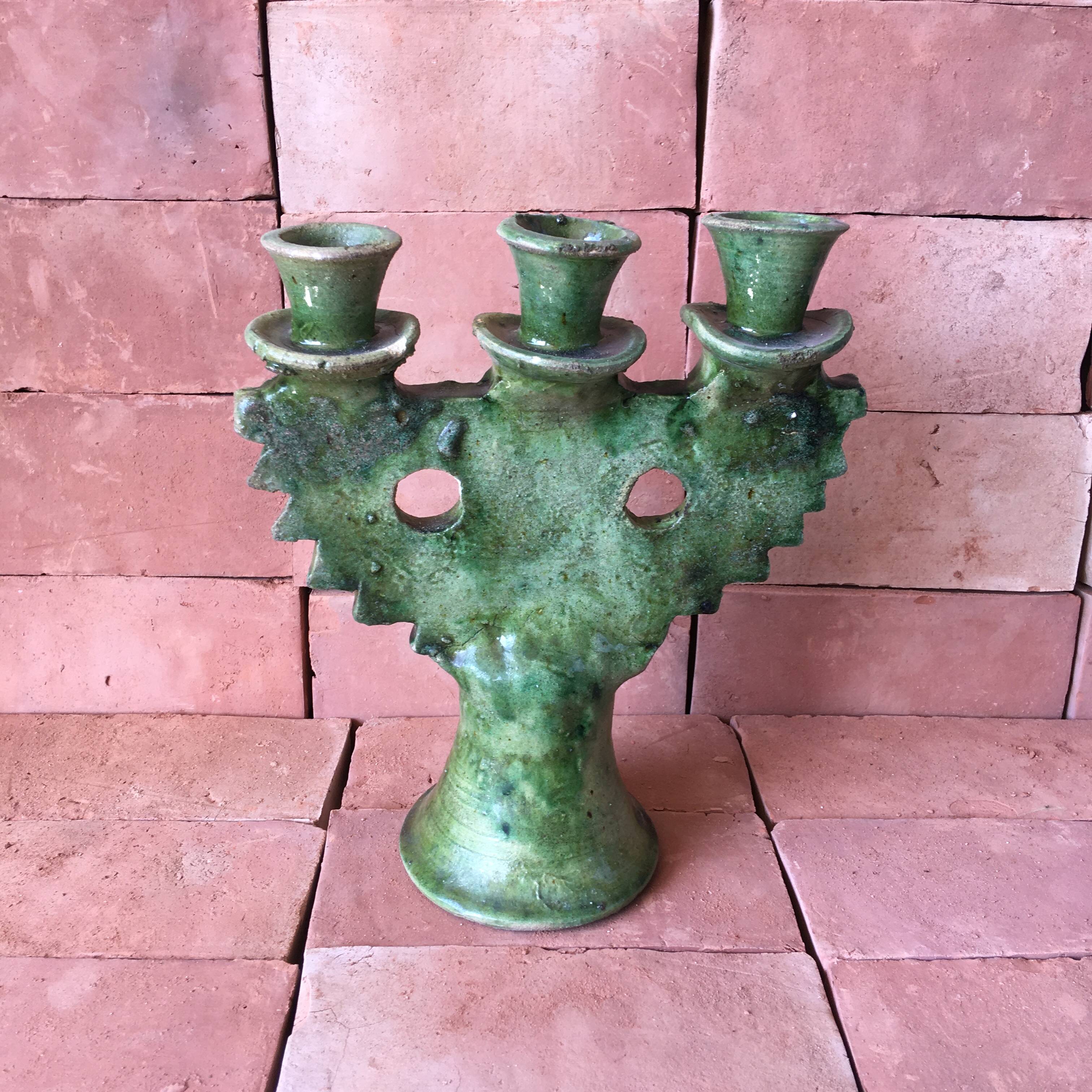 Tamegroute pottery candle holder