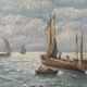 Old painting Marine Seaside signed around 1950