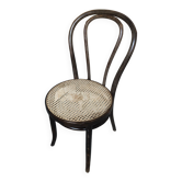Chair bistrot style thonet dark wood & seat cannée 70s vintage #a233