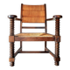 Fauteuil en Chêne et jonc, brutaliste dlg Charles Dudouyt, 1940s