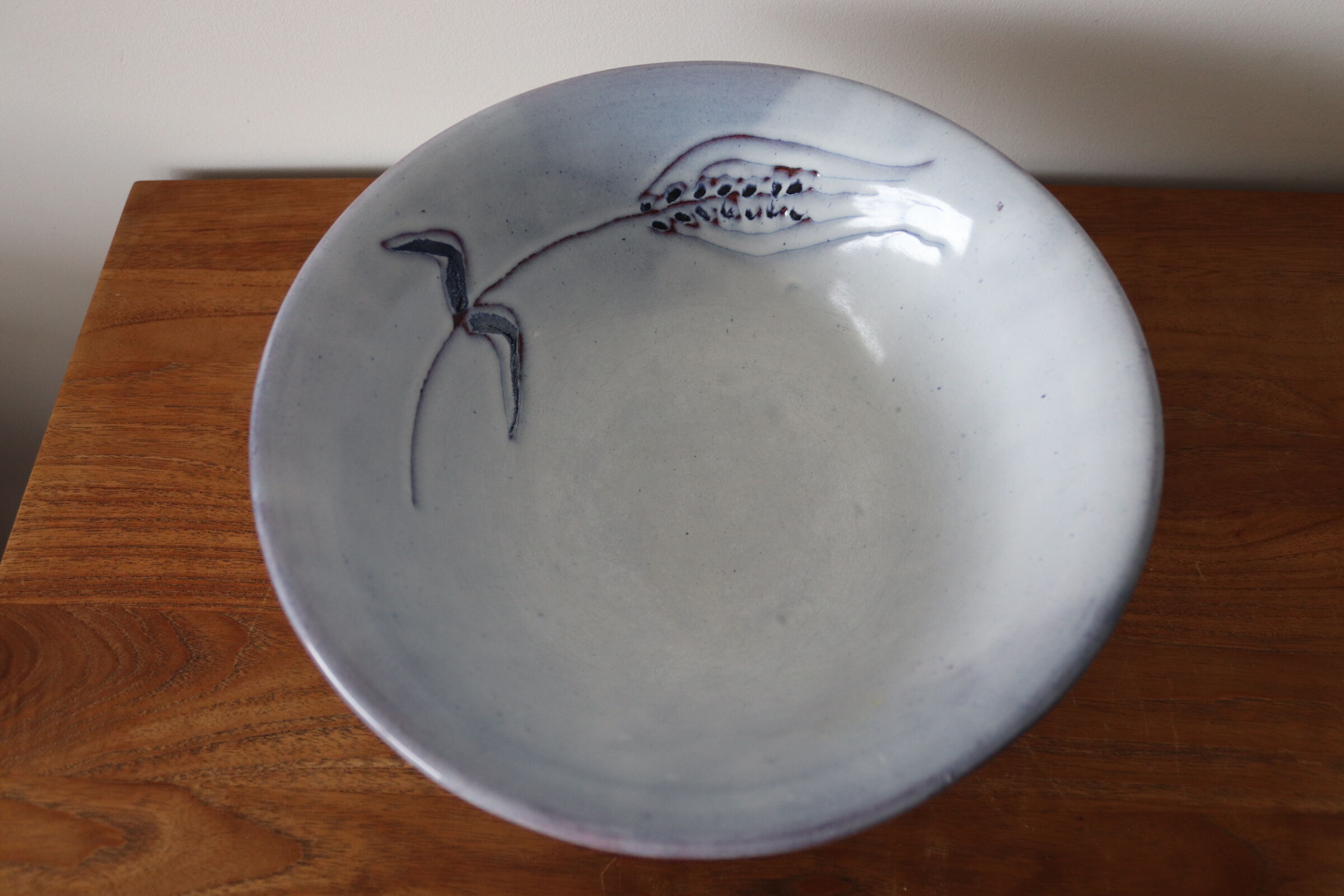 Blue ceramic salad bowl the Dieulefit caves