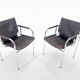 Pair of 1970s Vintage Hans Eichenberger Leather & Chrome Lounge Chairs, Labeled