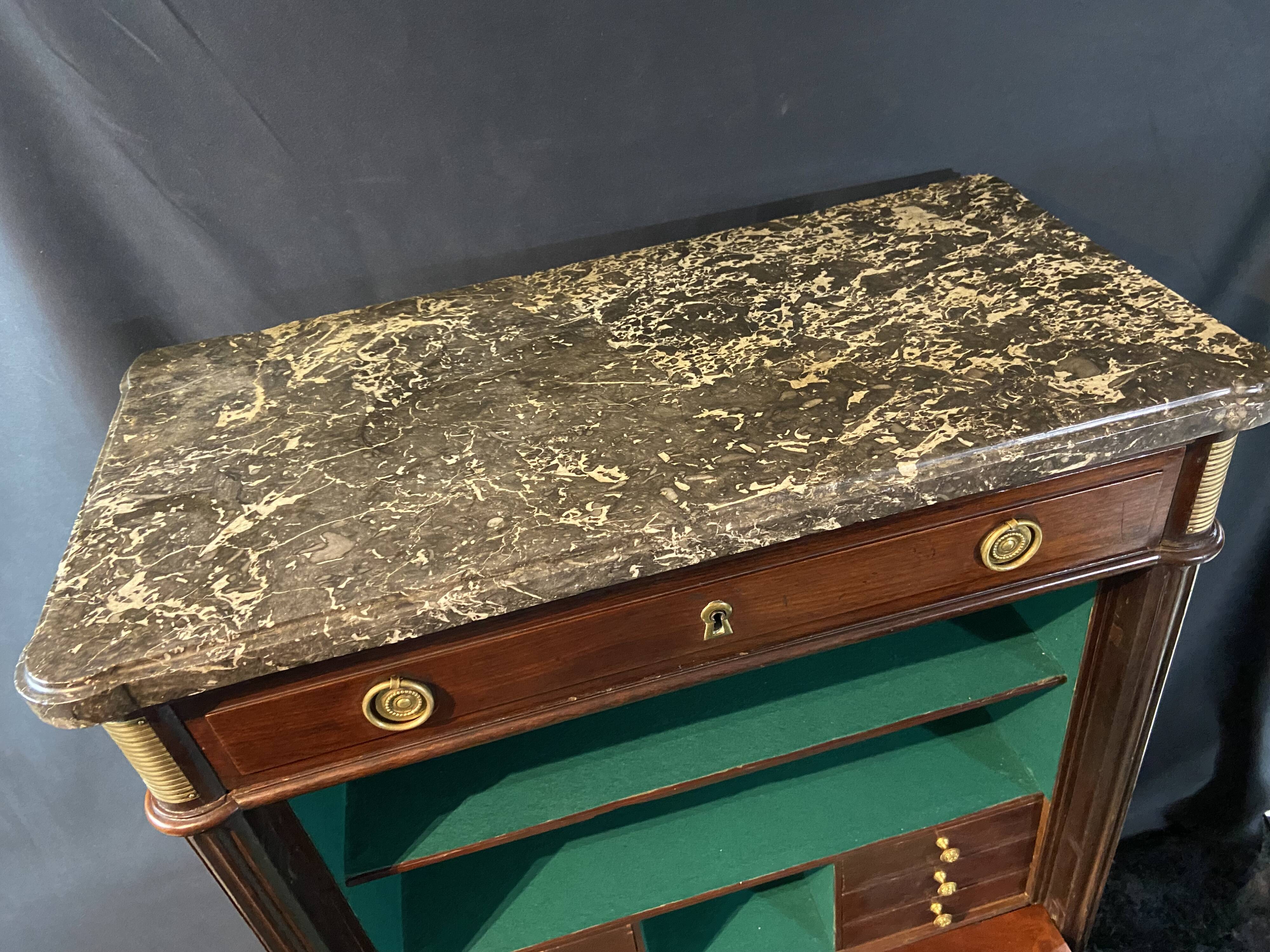 18th-century solid mahogany Louis XVI secretary