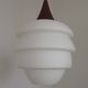 French Vintage Retro Ceiling Light 1960s/70s White Glass Tiered Shade 5589
