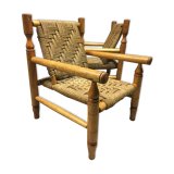 2 x Abaca French rope armchairs