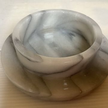 Vide poche baguier marbre gris blanc
