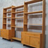 Scandinavian oak modular wall unit, 1960s