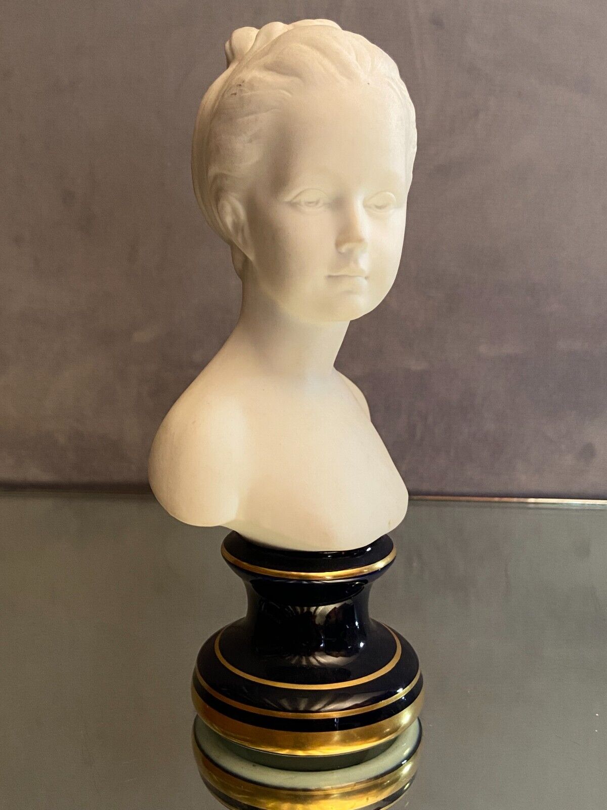 Bust of Louis Brongniart after Houdon in Limoges porcelain biscuit