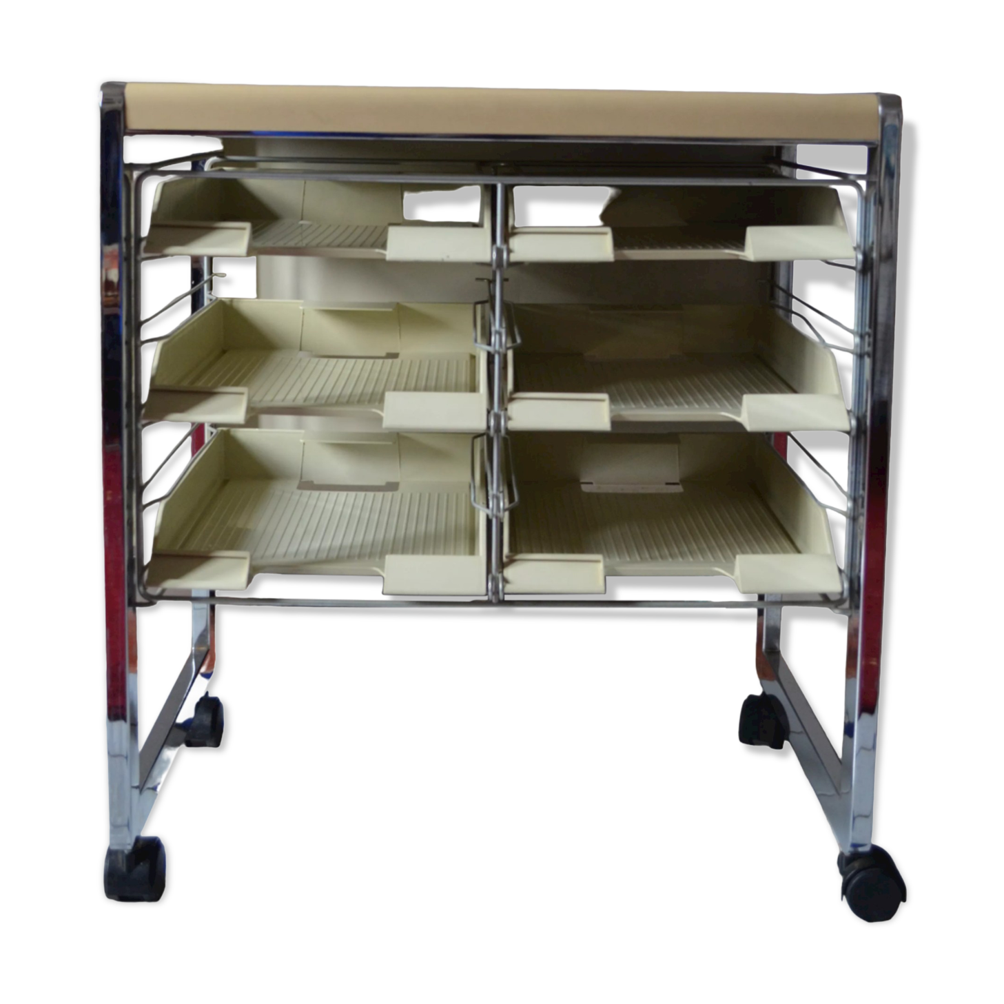 Metal serving trolley