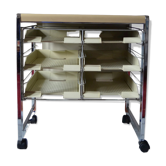 Metal serving trolley