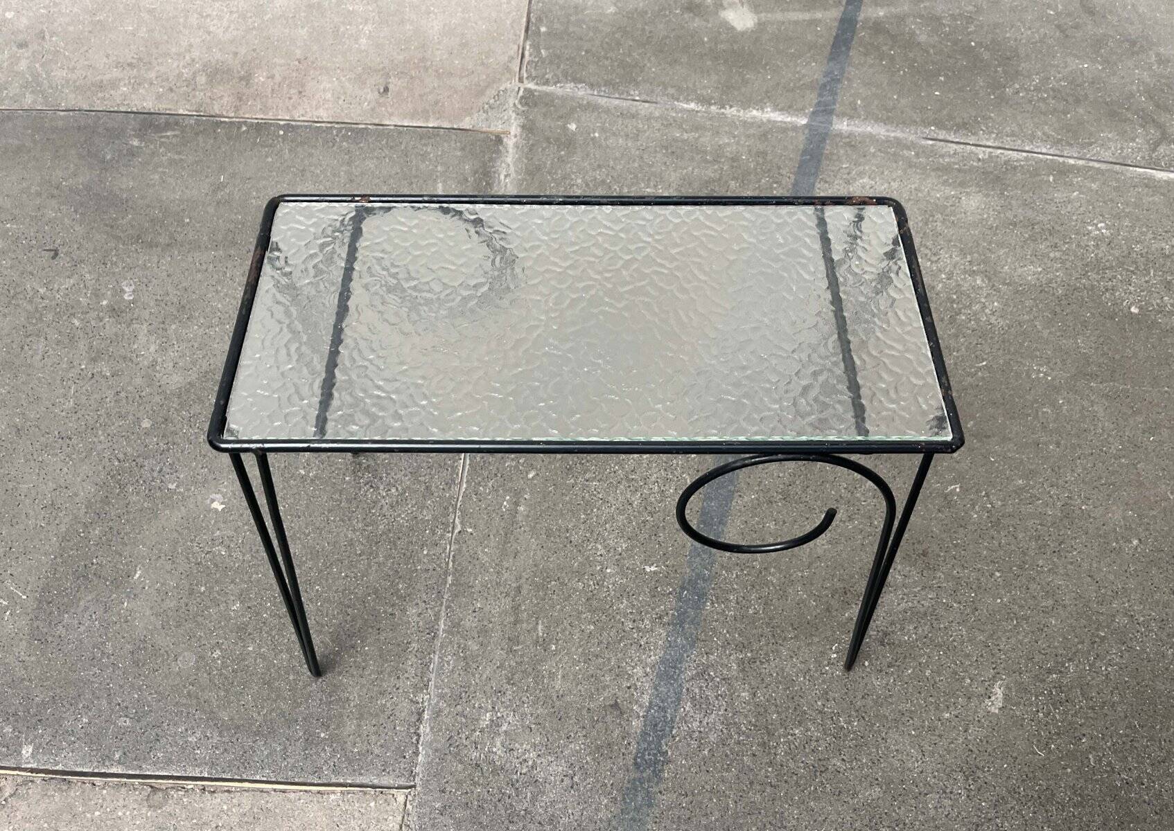 Table d'appoint en verre de style danois String des années 1960, milieu du siècle