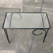 1960s Danish style glass side table String, mid-century.