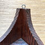 Wooden wall corner shelf