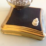Structured tulip glass bedside lamp and laitone base / vintage 50-60s