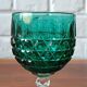 2 vintage cut glass coloured stemmed glasses