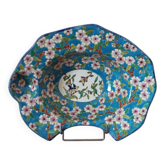 Large Art Nouveau beard plate – Faience from Lorraine – Guaranteed enamels L.B –