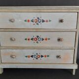 Commode de poupée ancienne bois peint années 30-40