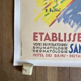 superb poster litho 50 tourism nice thermal 79 x 120 cm canvas of bellini