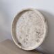 Small round tray in travertine