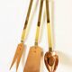 Copper and brass kitchen utensils