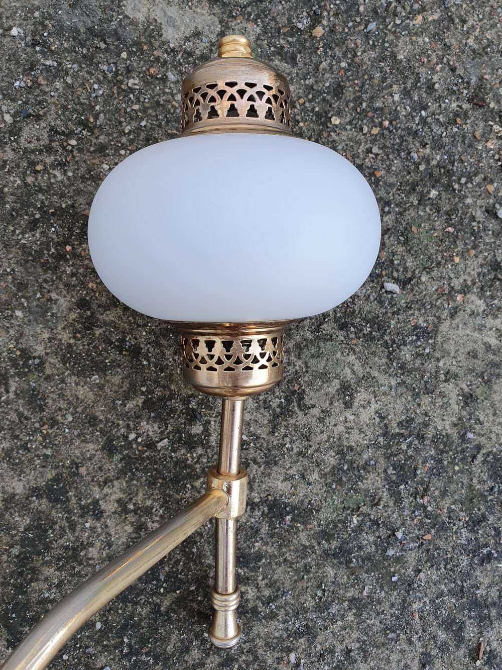 Brass opaline chandelier 1950