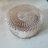 Round ceiling light in the shape of a sun, 1950s glass, vintage.