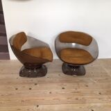 Pair of armchairs from the 1970s-1980s by Raphael