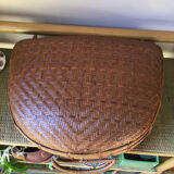 Valise en osier demi lune