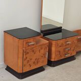 Jindrich Halabala dressing table and bedside tables for Up Zavody 1950