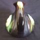 Vase with 3 flowers in the shape of a ceramic snail from Thulin (Belgium)