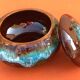 1960s Candy dish / Jewelry box Glazed ceramic
