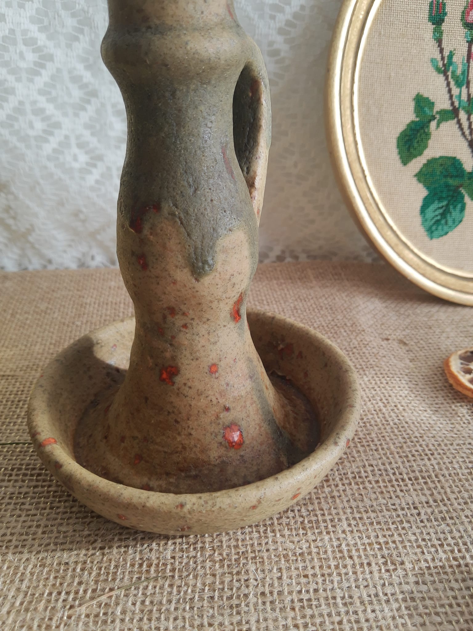 Candle holder terracotta cellar rat Orezza Campo Piano Corsica - Vintage